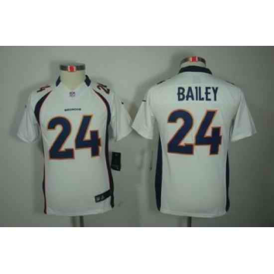 Youth Nike Denver Broncos 24# Champ Bailey White Color[Youth Limited Jerseys]